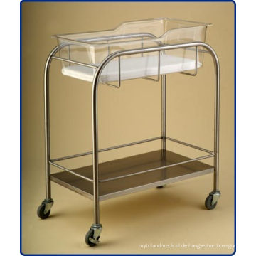 Edelstahl Krankenhaus Bassinet mit Regal (THR-B001)